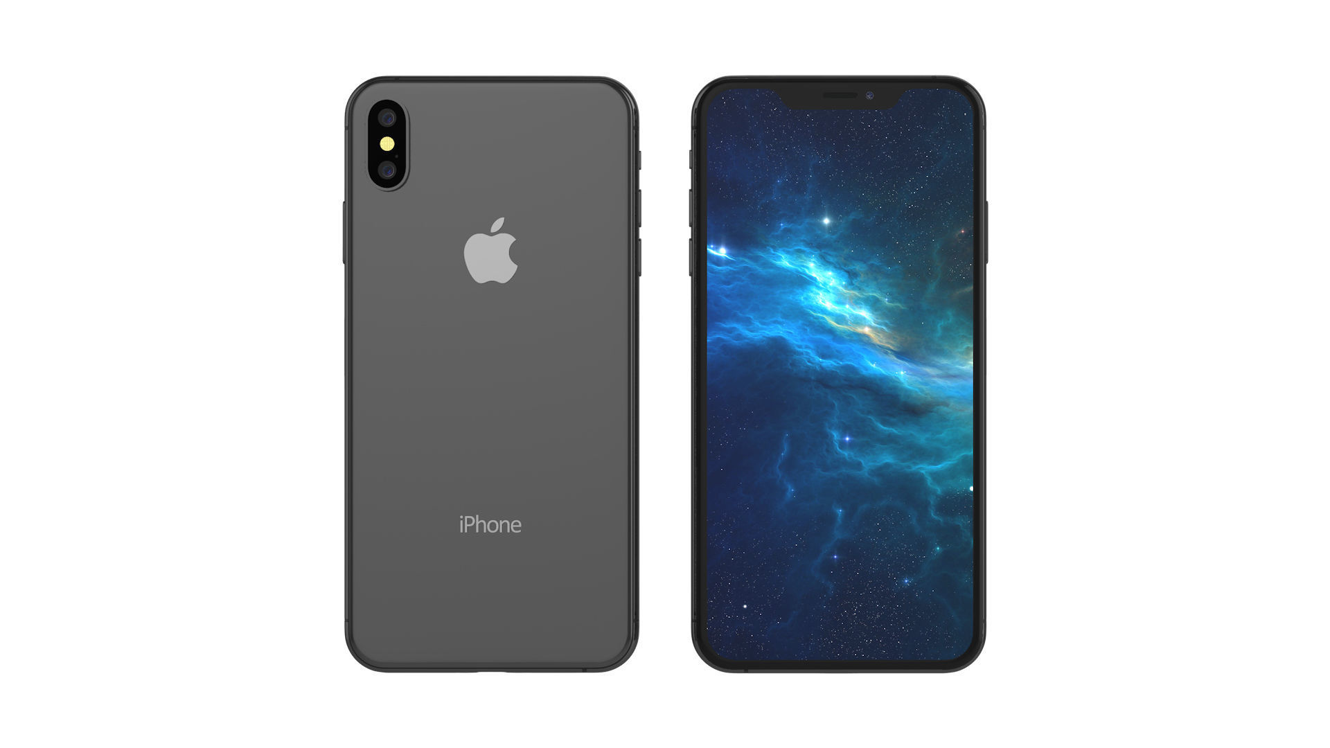 iPhone XS Space Gray 3D model_5
