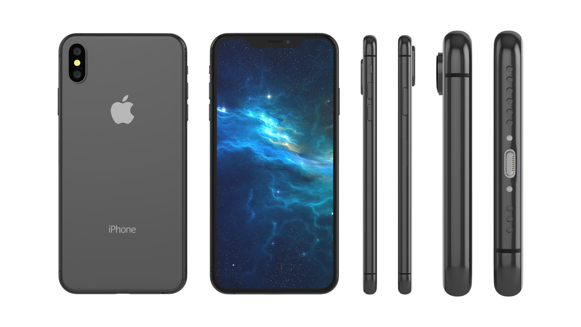 iPhone XS Space Gray 3D model_1