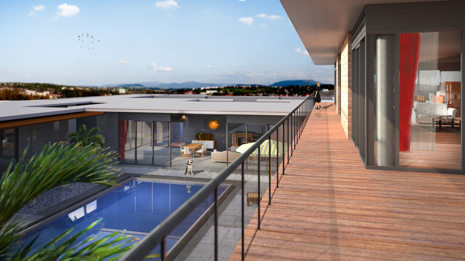 3d villa house model architecture 3D model_3