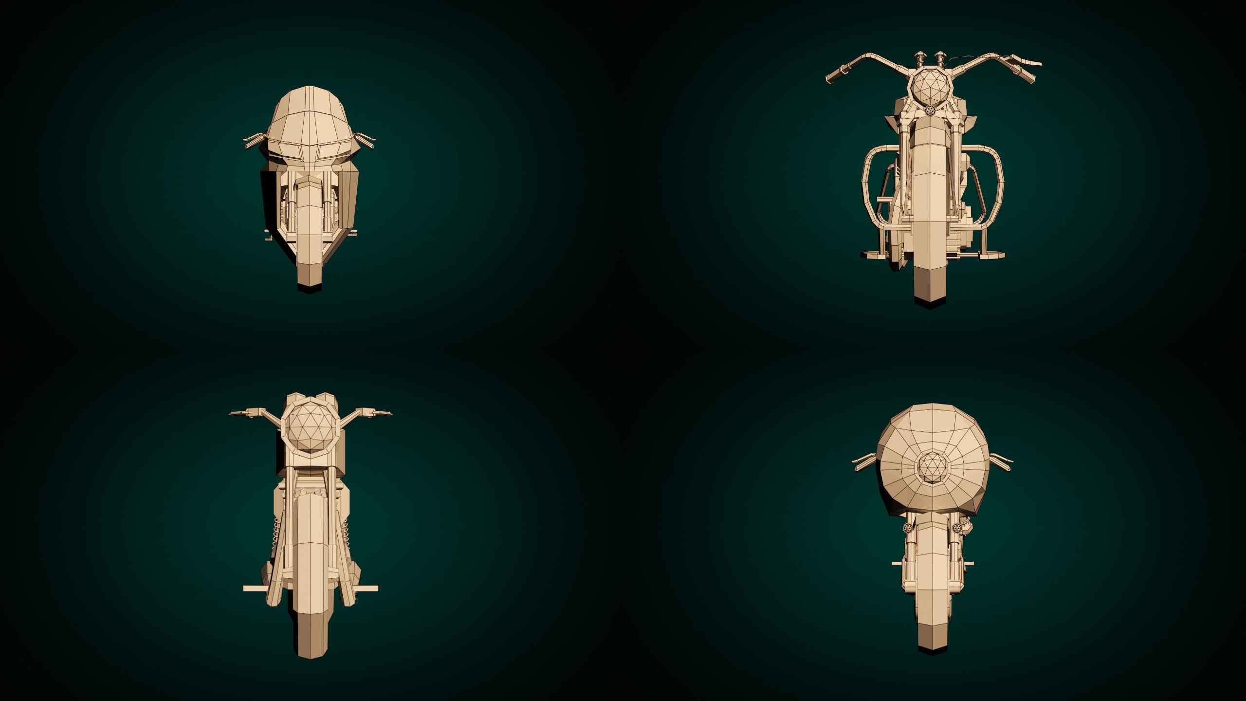 Low Poly Motorcycle Pack 01 3D Model Collection_12