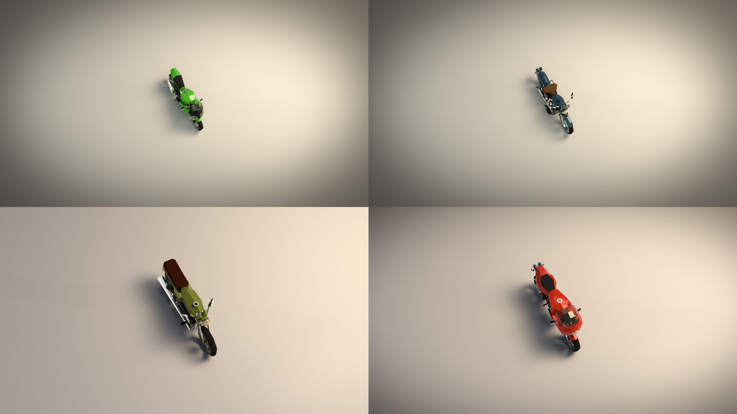 Low Poly Motorcycle Pack 01 3D Model Collection_8