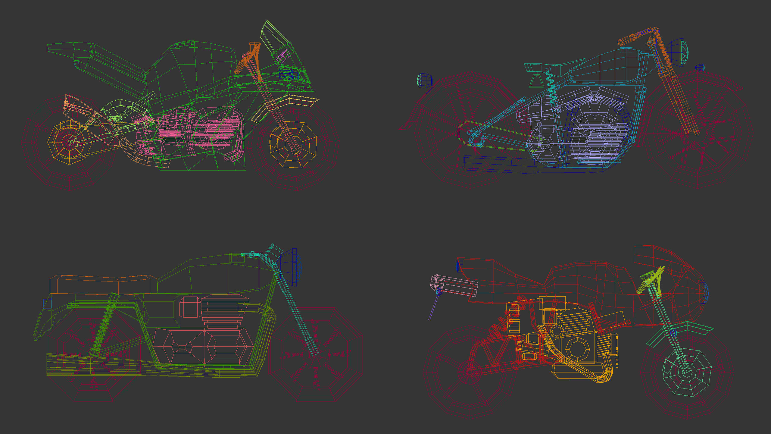 Low Poly Motorcycle Pack 01 3D Model Collection_18