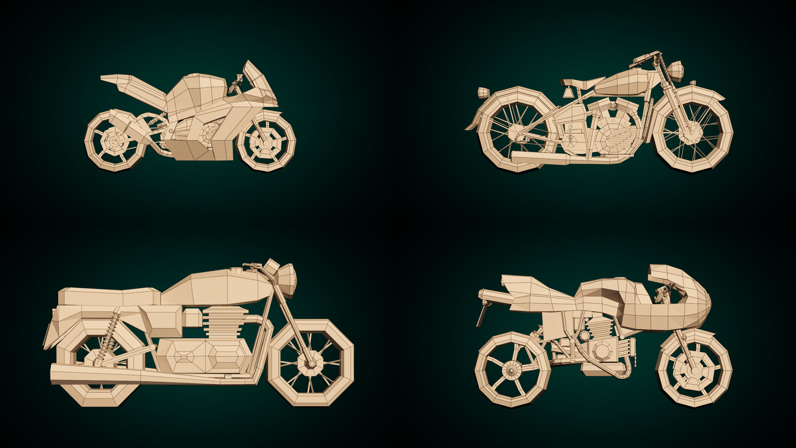 Low Poly Motorcycle Pack 01 3D Model Collection_13