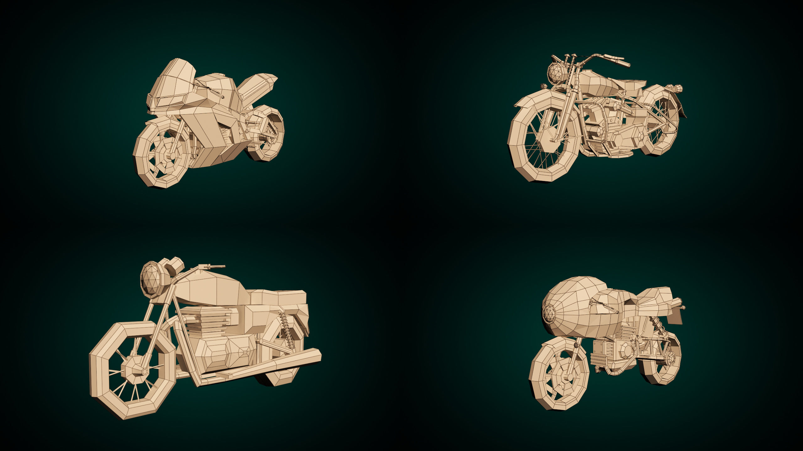 Low Poly Motorcycle Pack 01 3D Model Collection_11