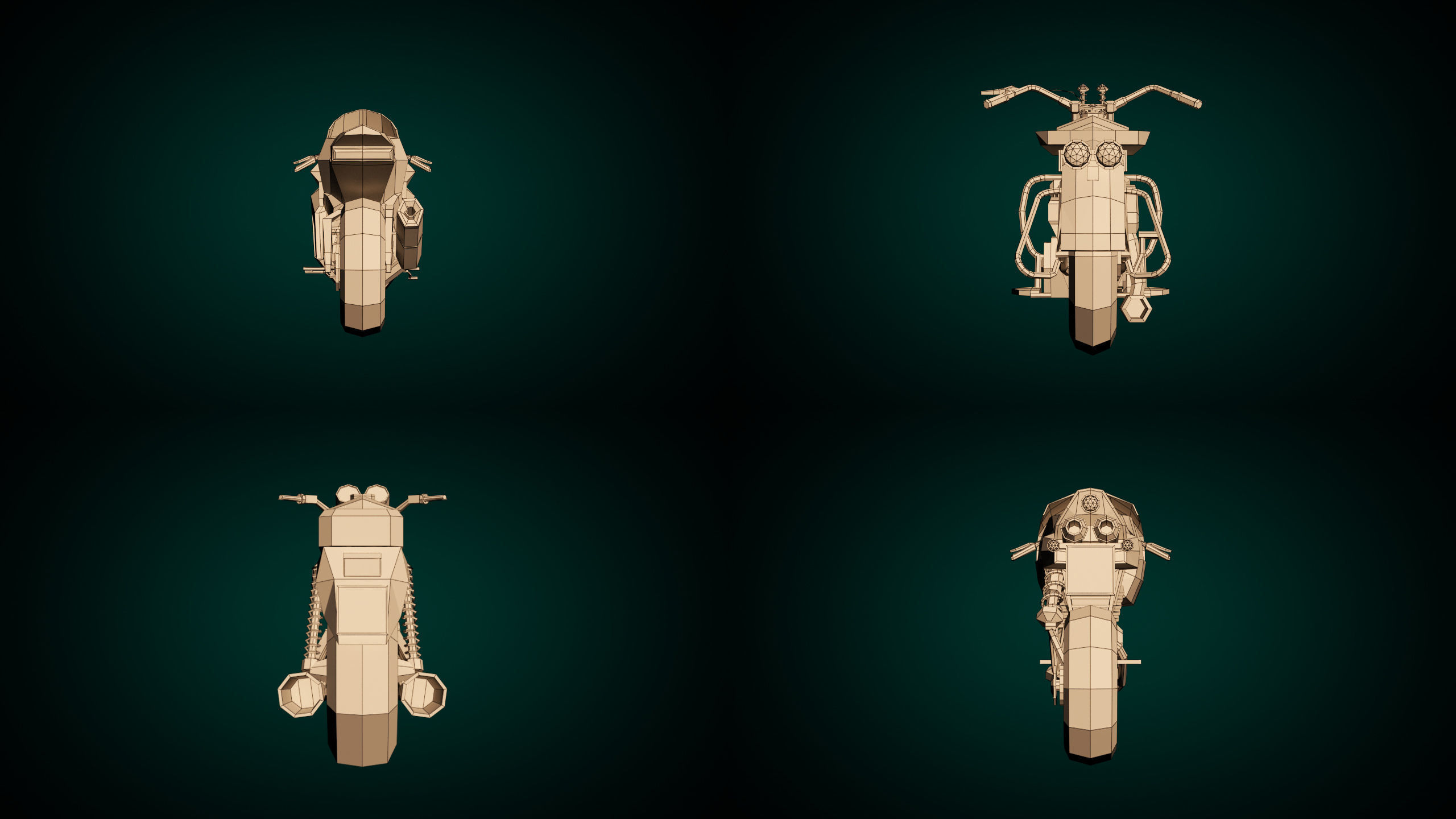 Low Poly Motorcycle Pack 01 3D Model Collection_14