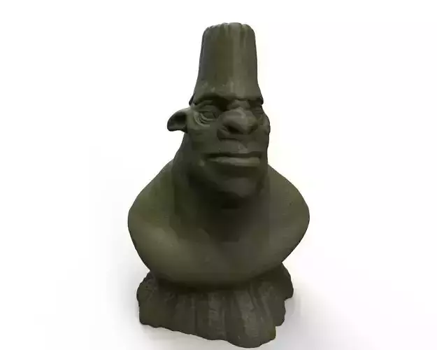 Fat greedy creature character bust 3D model