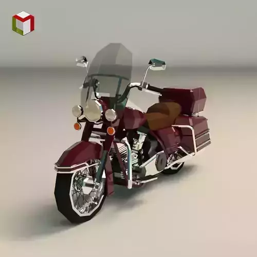 Low Poly Motorcycle 05 Low-poly 3D model