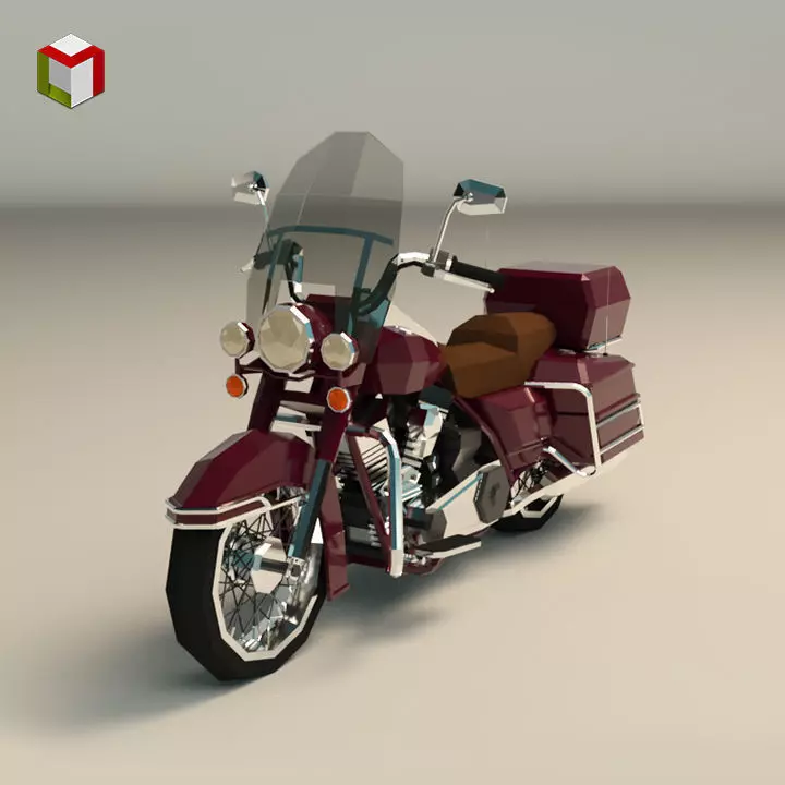Low Poly Motorcycle 05 Low-poly 3D model_0