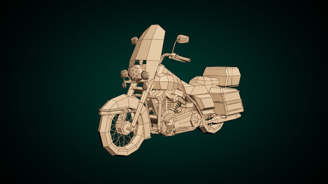 Low Poly Motorcycle 05 Low-poly 3D model_8