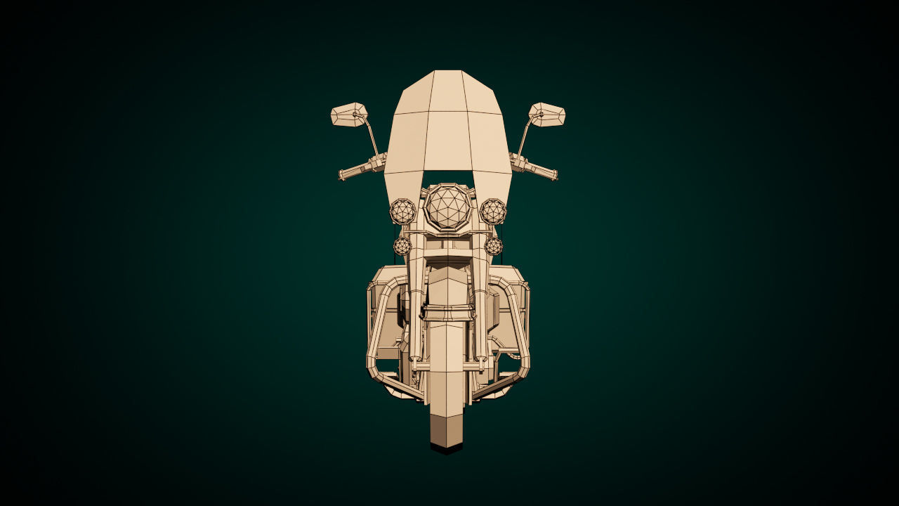 Low Poly Motorcycle 05 Low-poly 3D model_9