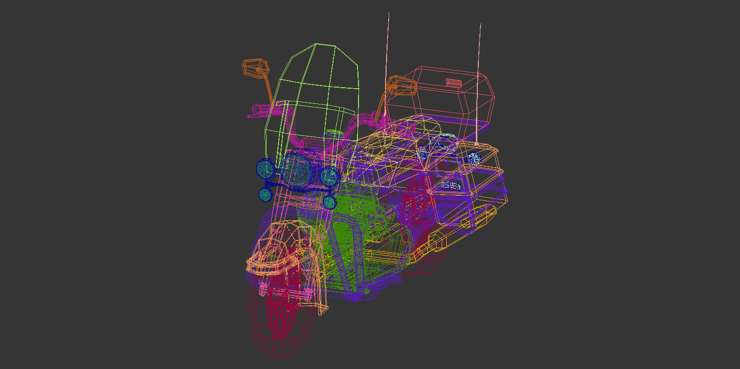 Low Poly Motorcycle 05 Low-poly 3D model_13