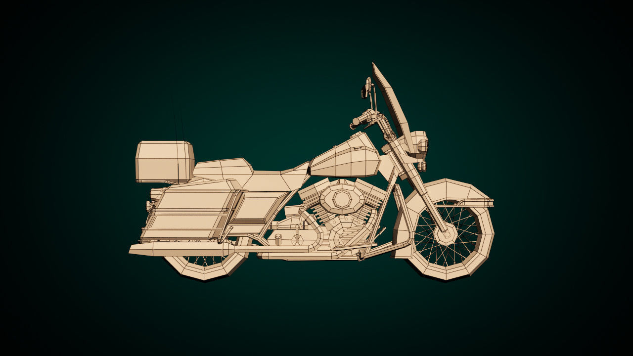 Low Poly Motorcycle 05 Low-poly 3D model_10