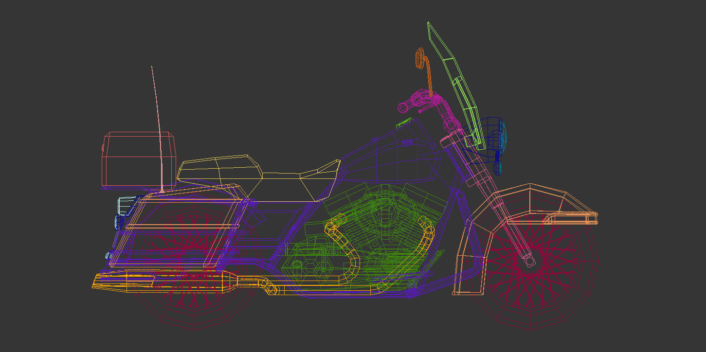 Low Poly Motorcycle 05 Low-poly 3D model_15