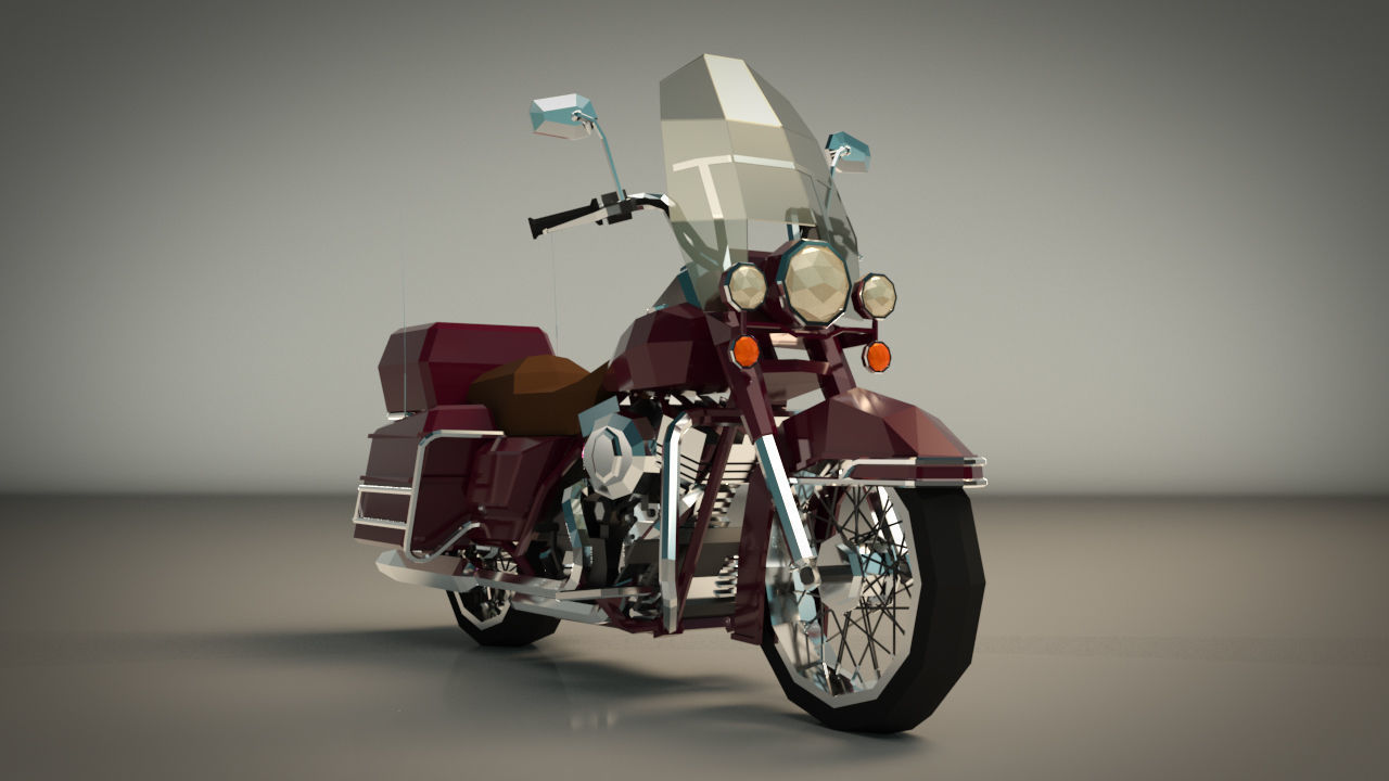 Low Poly Motorcycle 05 Low-poly 3D model_6