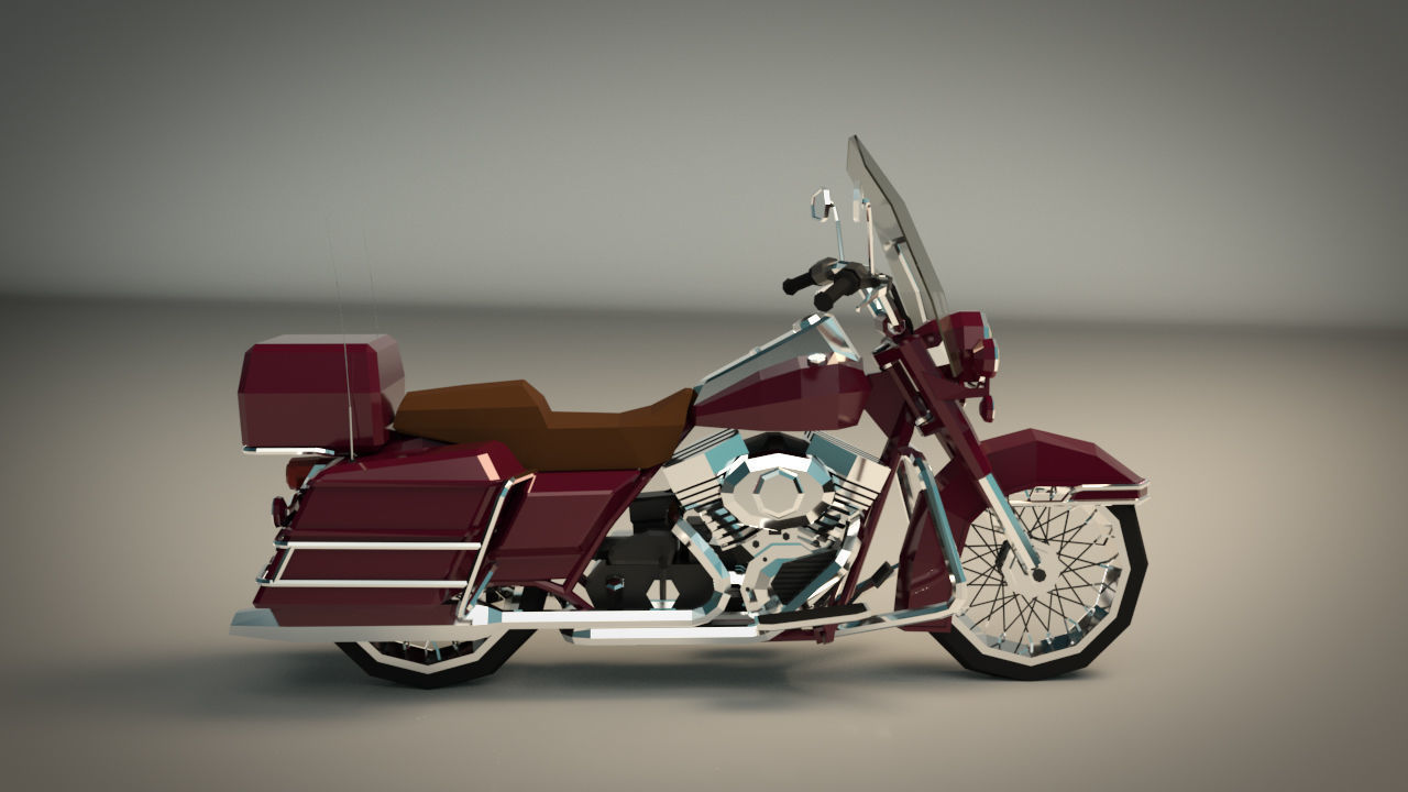 Low Poly Motorcycle 05 Low-poly 3D model_7