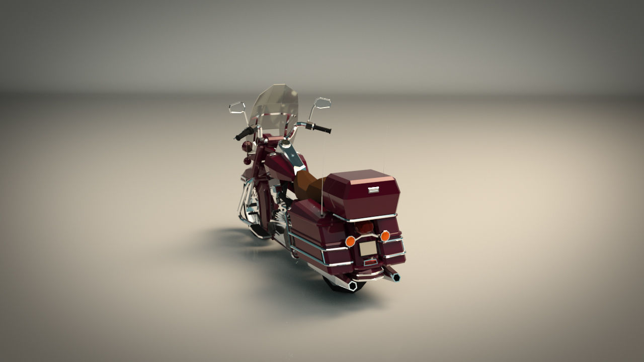 Low Poly Motorcycle 05 Low-poly 3D model_3