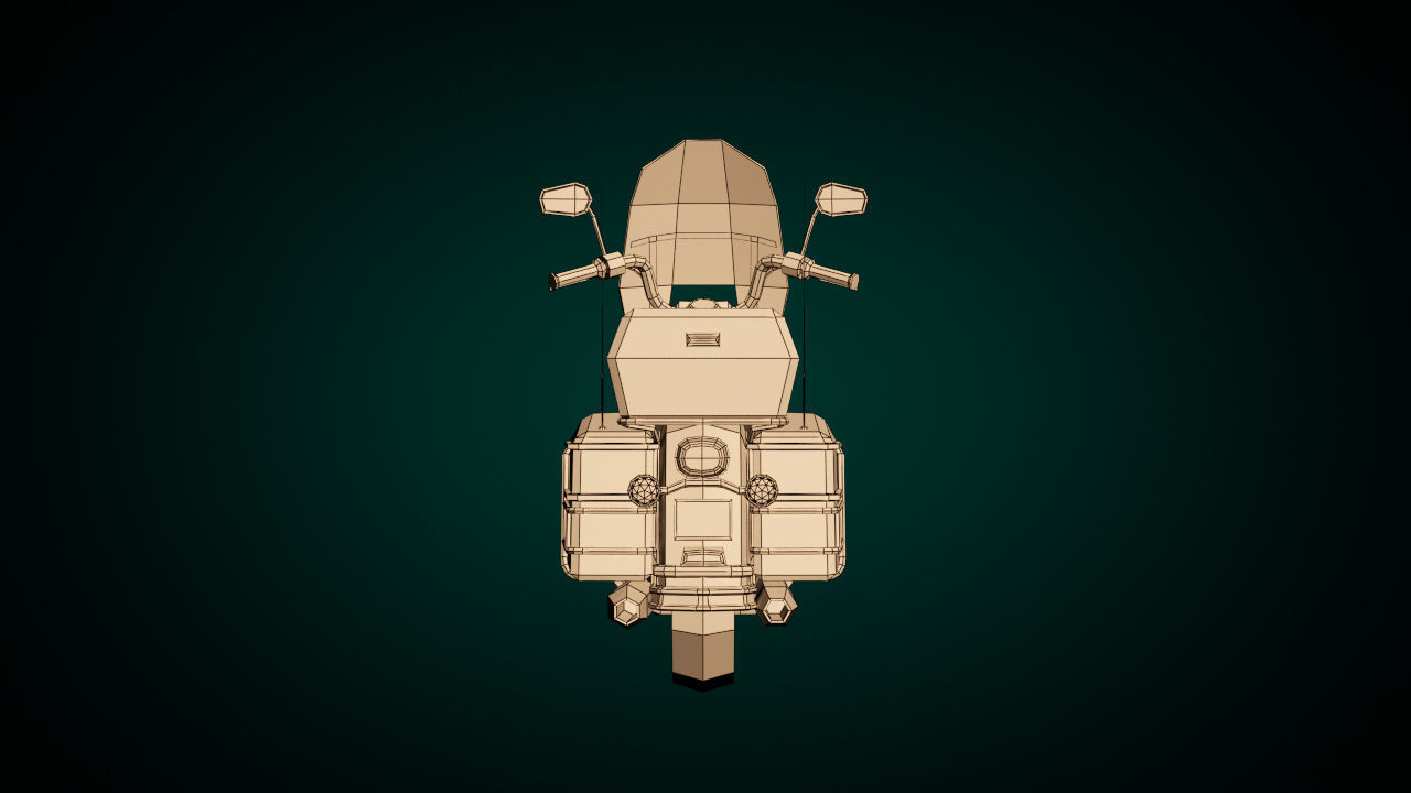 Low Poly Motorcycle 05 Low-poly 3D model_11