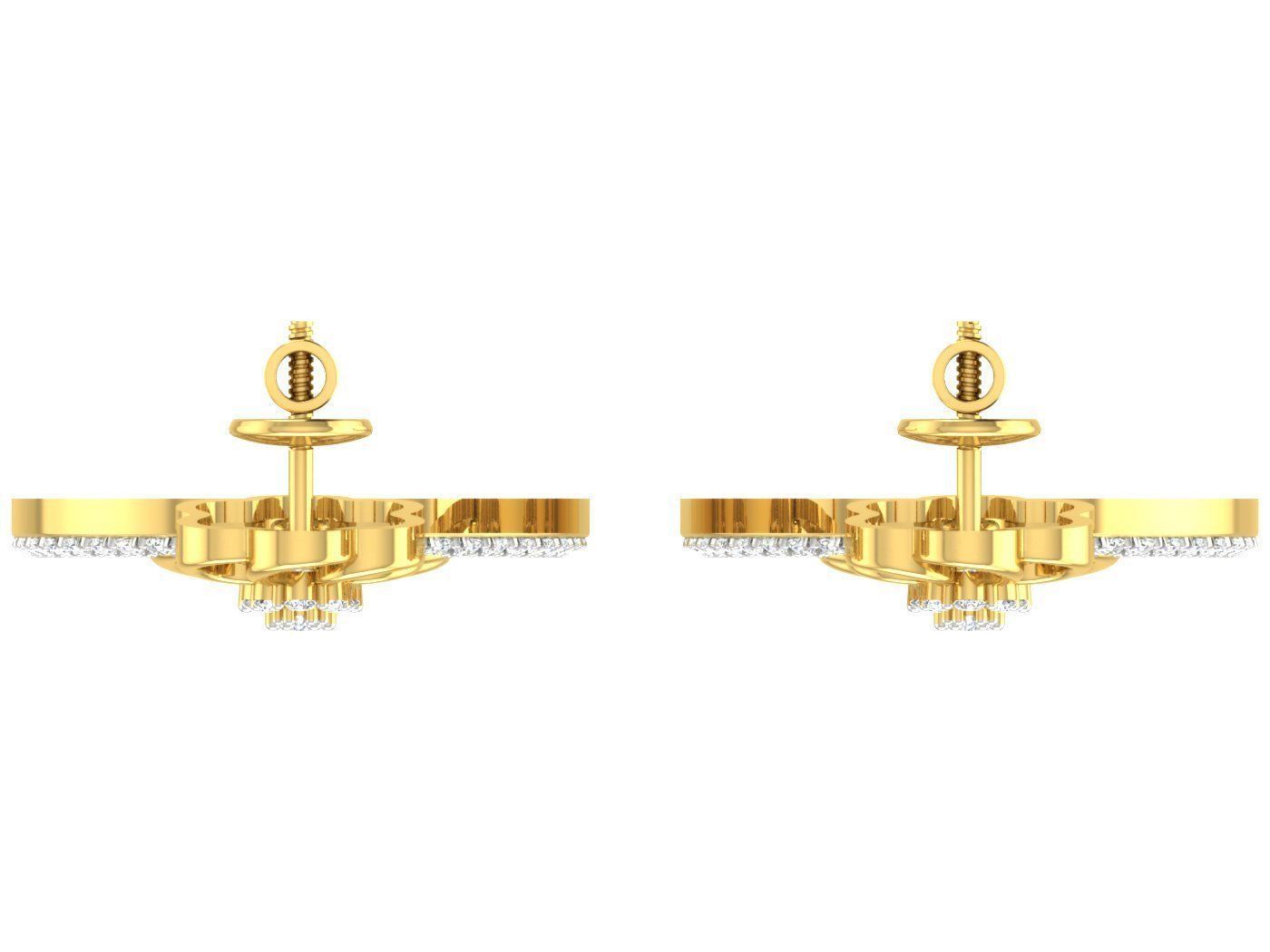 Women pendant-earrings set 3dm stl mgx render detail 3D print model_6