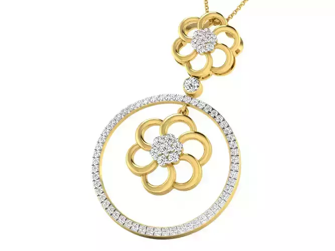 Women pendant-earrings set 3dm stl mgx render detail