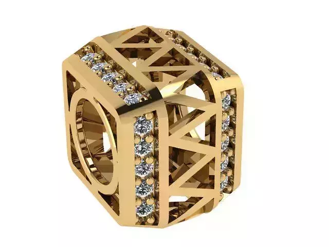 PANDORA gold bead with diamonds