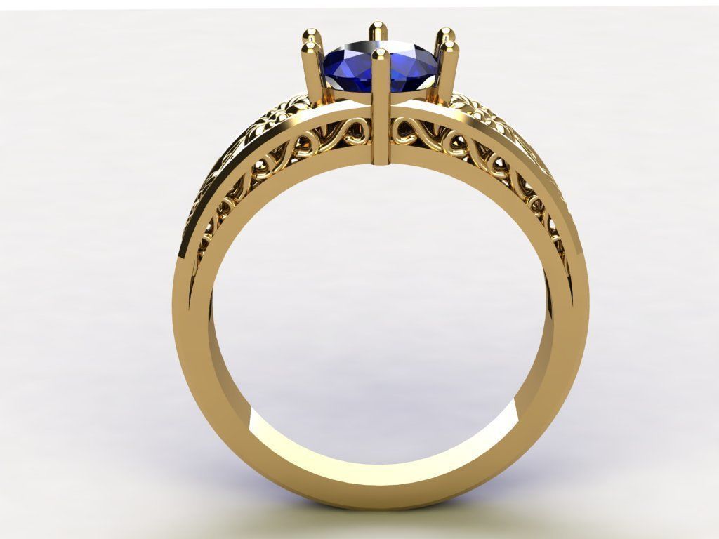 Ring Filligree and flowers 3D print model_5