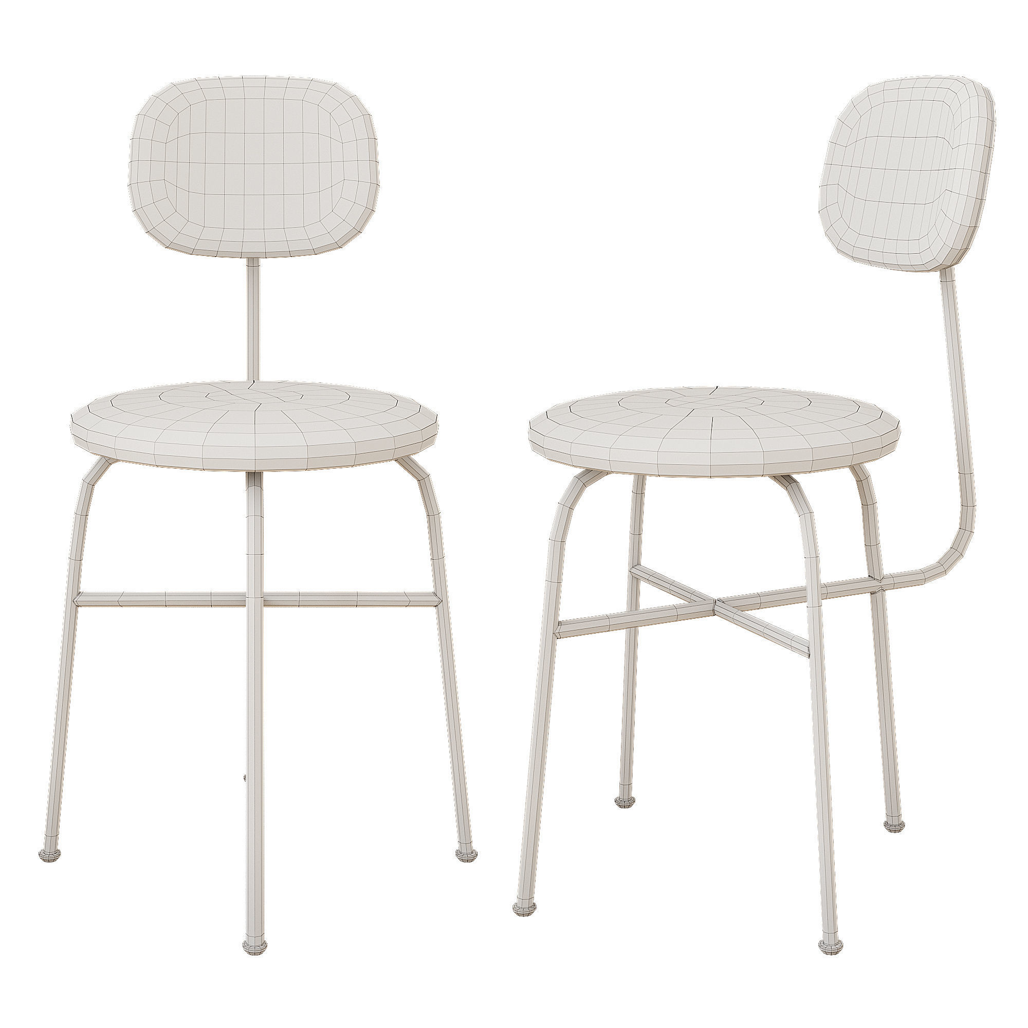Afteroom Dining Chair Low-poly 3D model_4