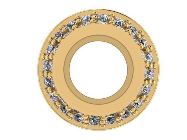 PANDORA gold bead with diamonds 3D print model_2