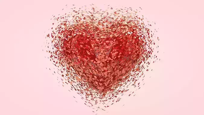 Heart surrounded by Confetti