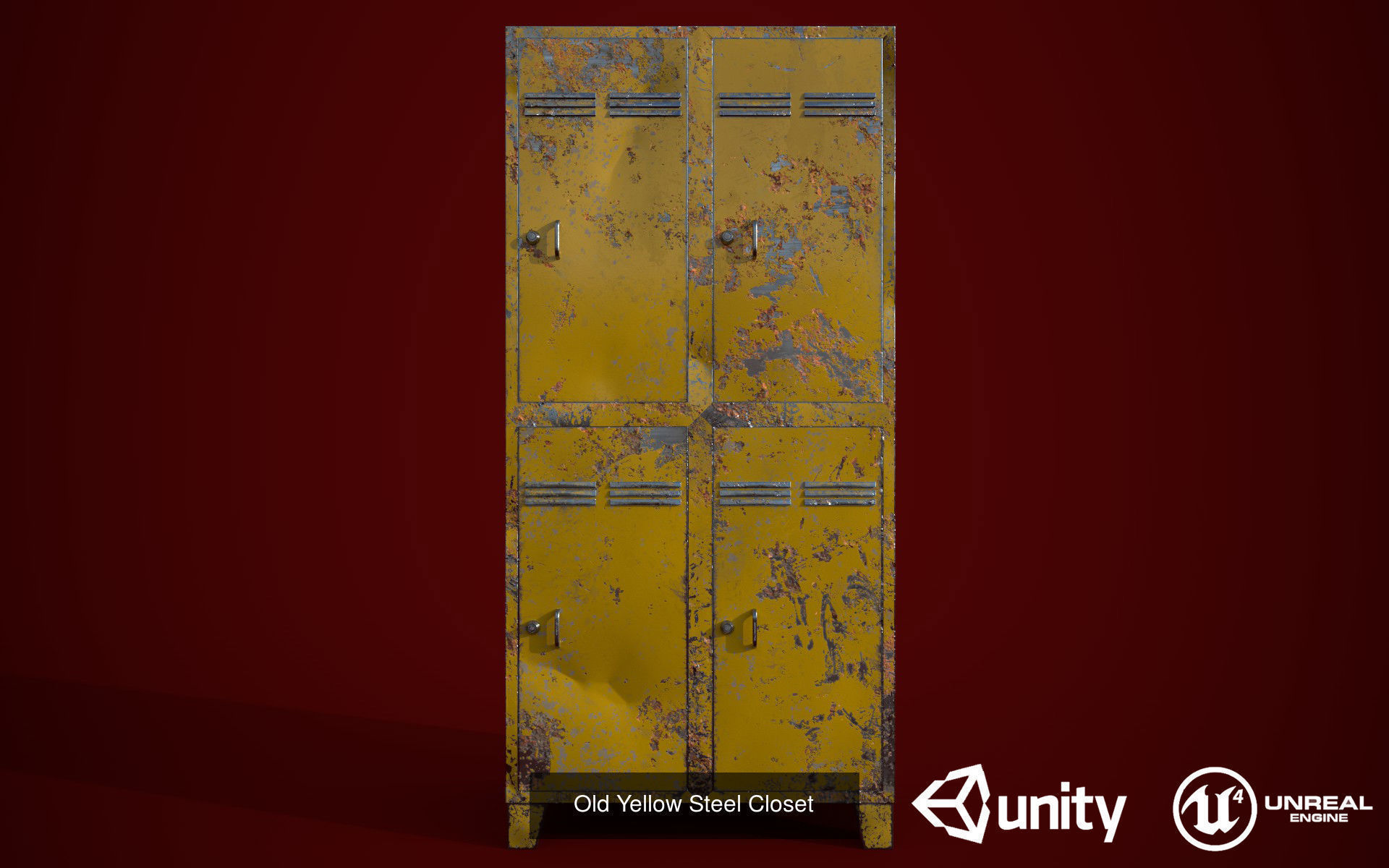 Old Rusty Steel Cabinet Pack 3D Model Collection_1