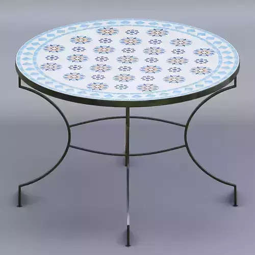 Moroccan round mosaic table