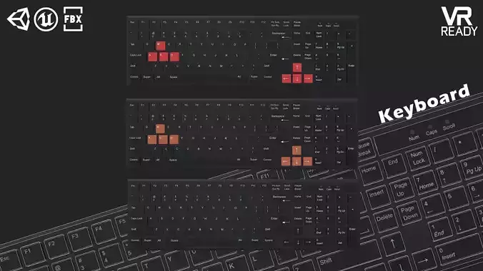 Keyboard with keys