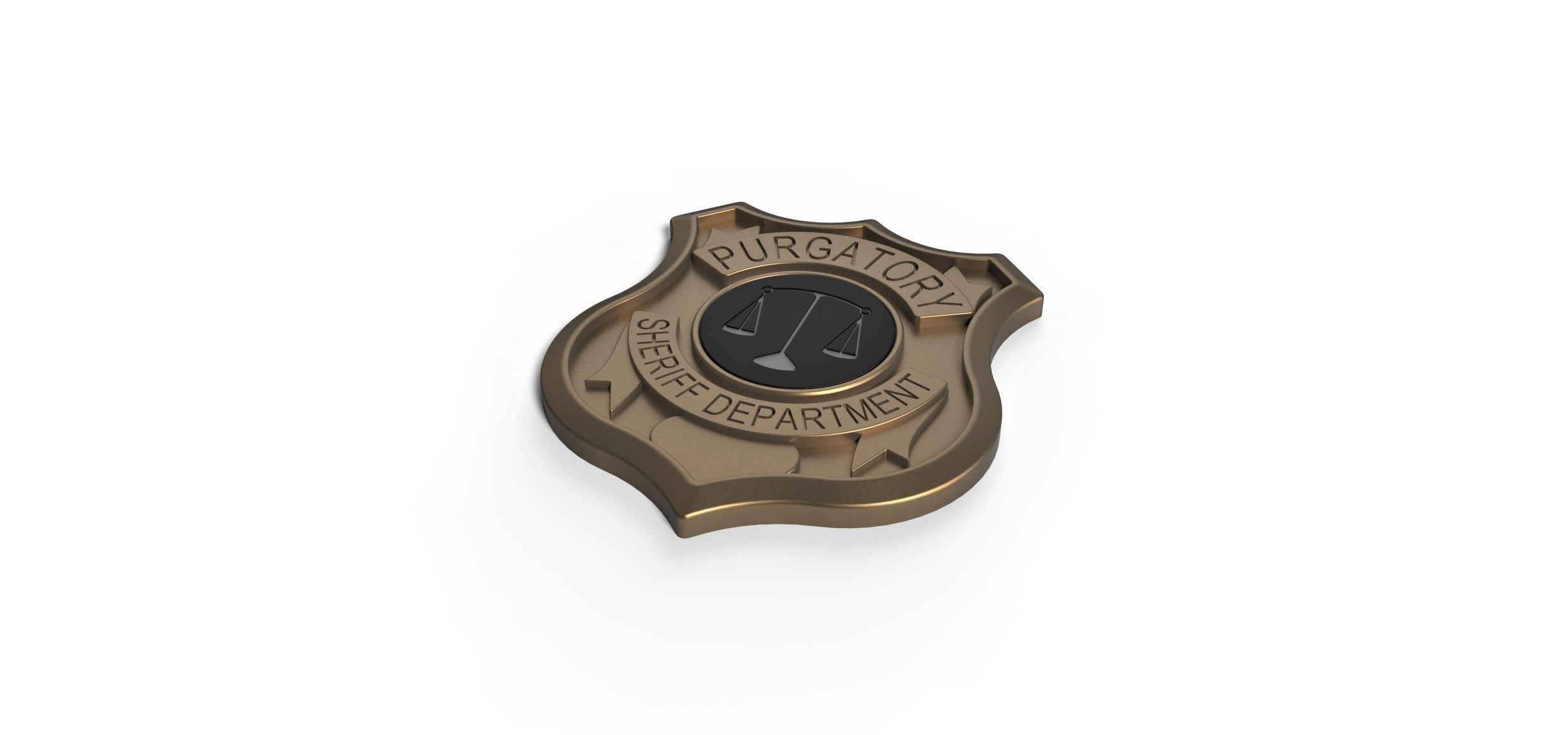 3D printable badge Purgatory Sheriff Department 3D print model_1