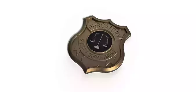 3D printable badge Purgatory Sheriff Department 3D print model