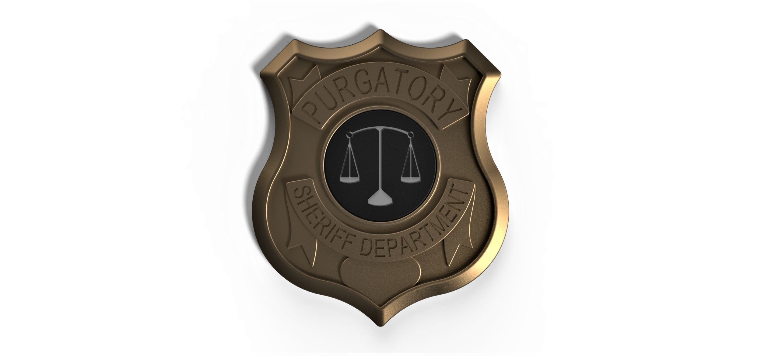 3D printable badge Purgatory Sheriff Department 3D print model_2