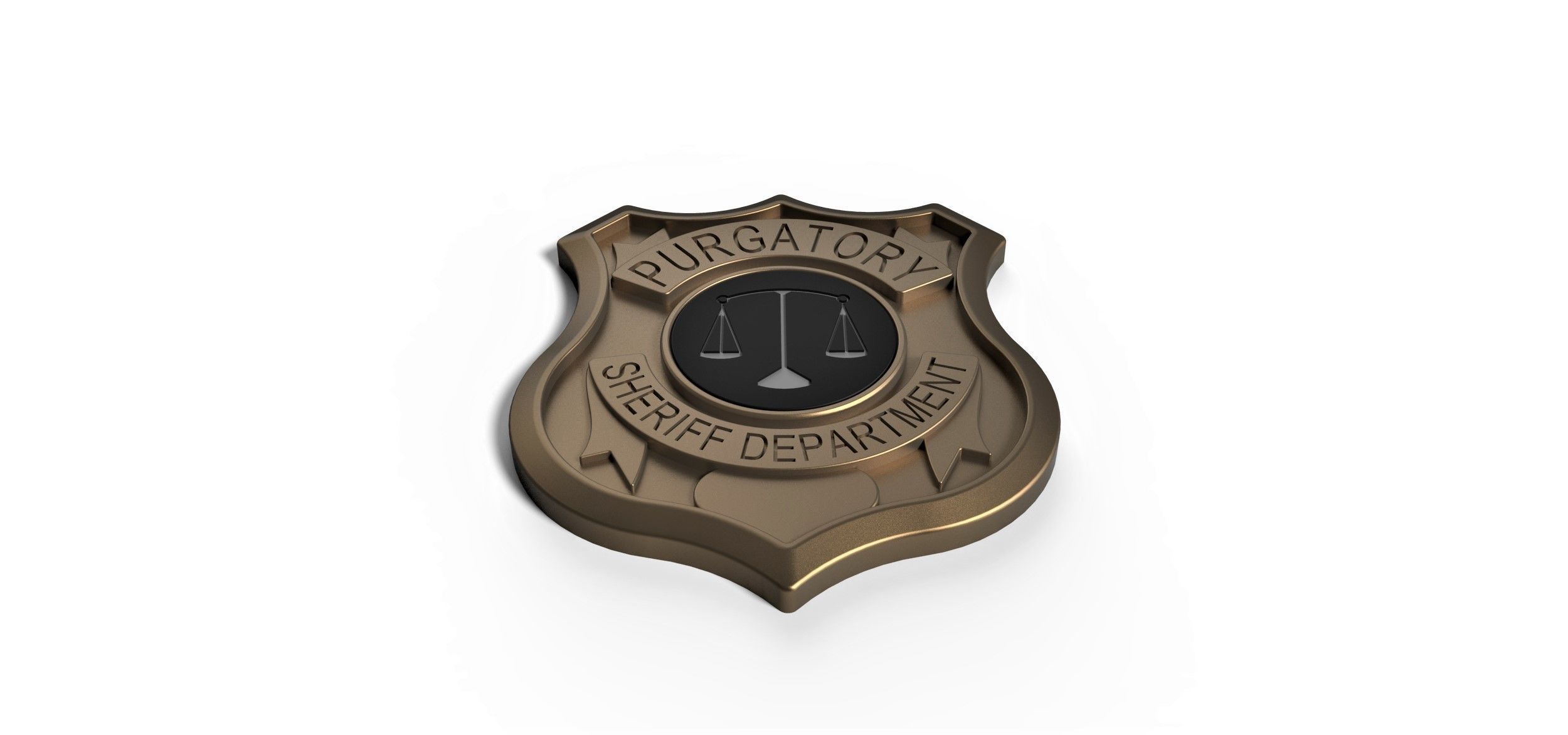 3D printable badge Purgatory Sheriff Department 3D print model_3