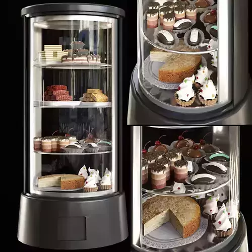 Sweets Set glass display case with food