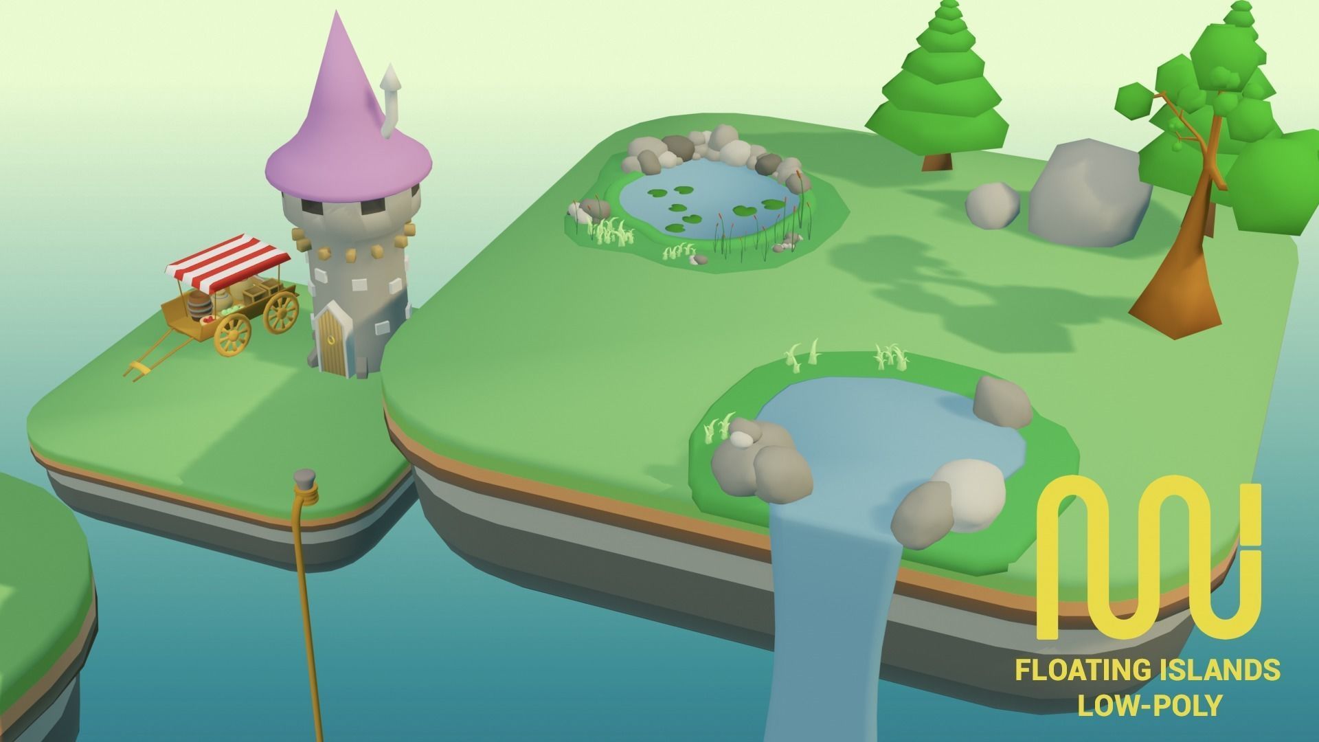 Floating City - Low-Poly Asset Pack  Low-poly 3D model_3