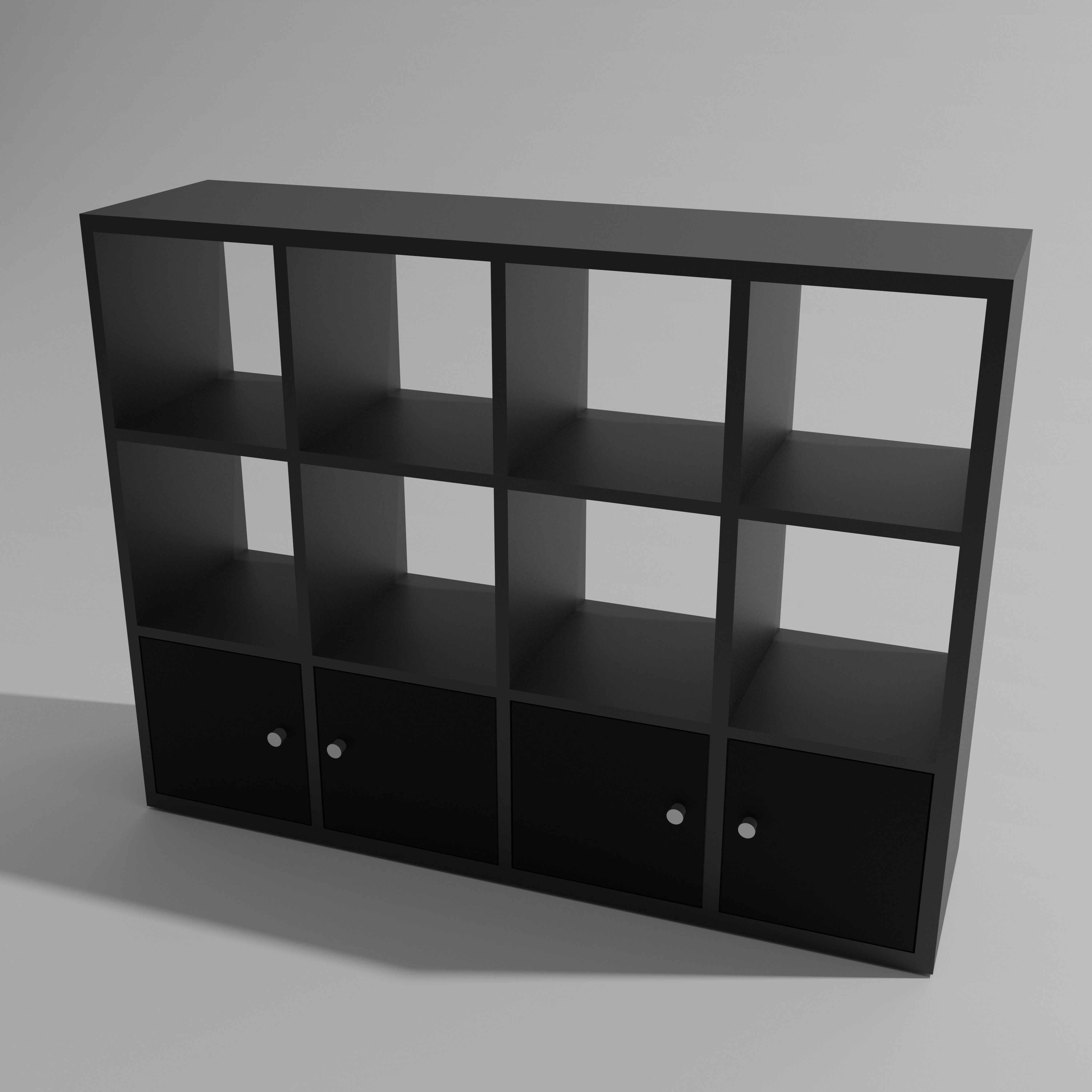 Library bookcase - bedroom furniture sets home Free low-poly 3D model_1