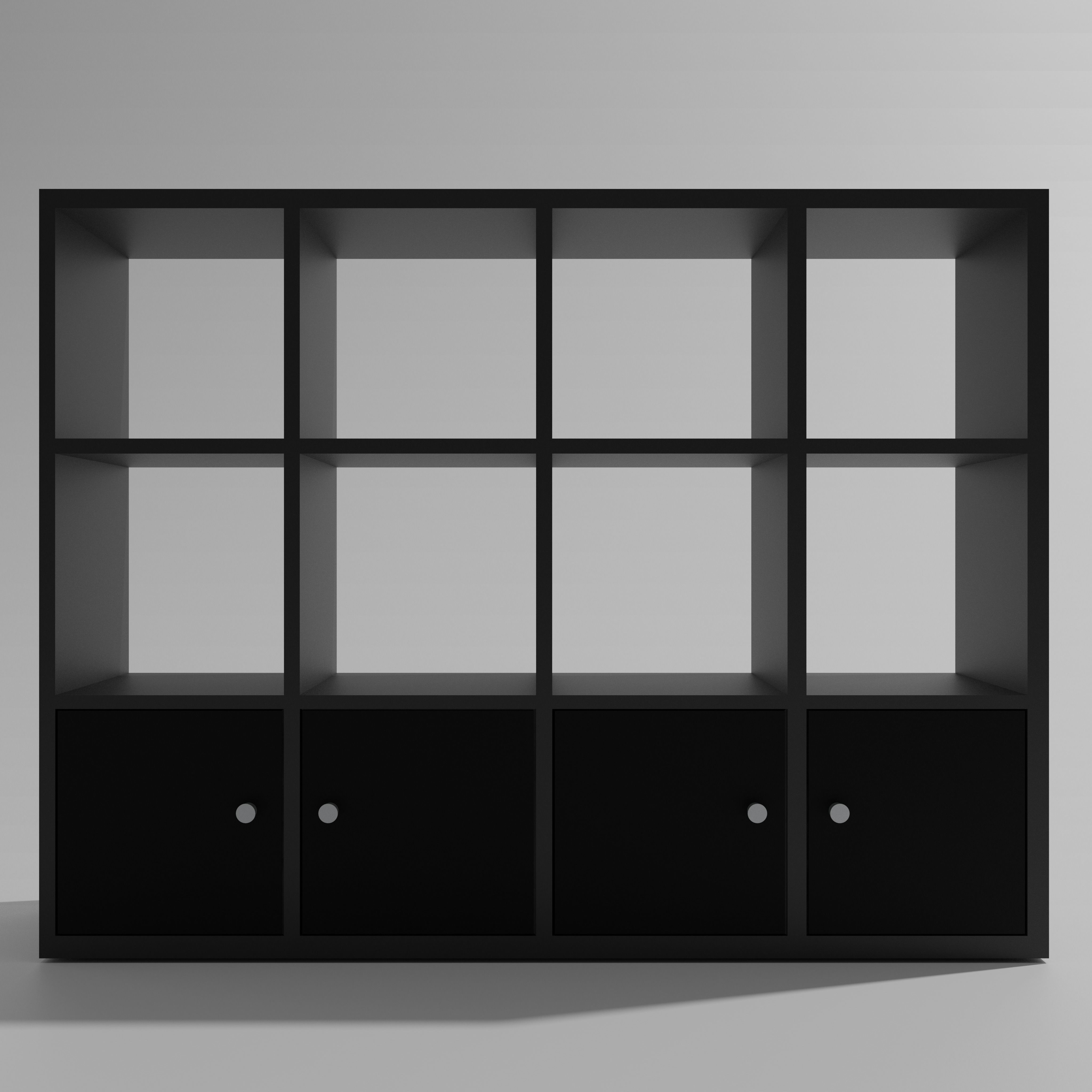 Library bookcase - bedroom furniture sets home Free low-poly 3D model_2