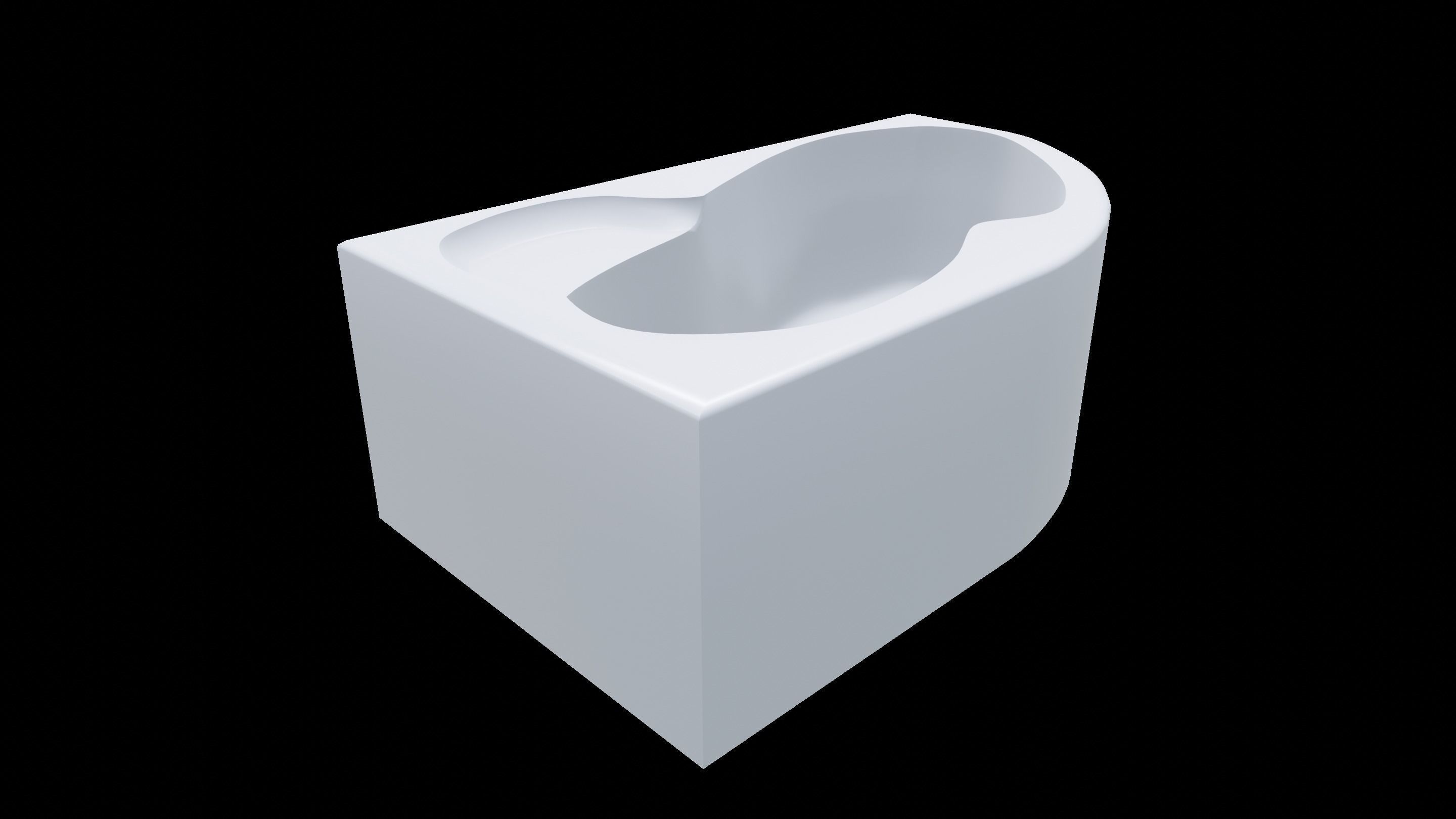 White Bath 3D model_4