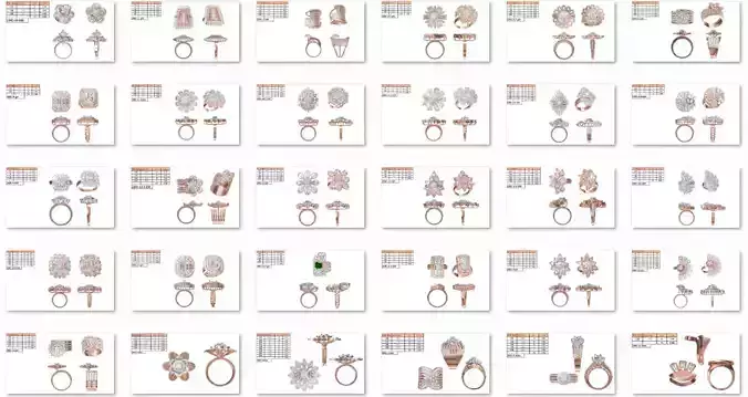 150 Women  Ring jcd-Jewelcad   Bulk collection