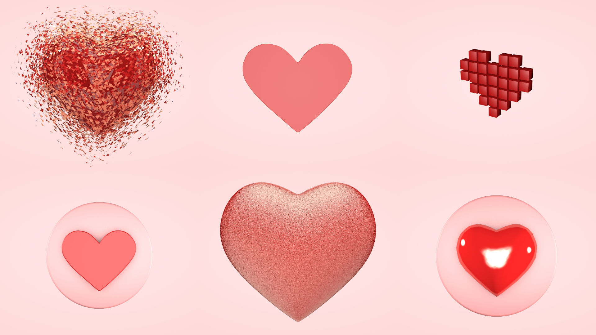 Series of Hearts 3D Model Collection_1