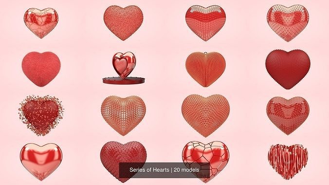 Series of Hearts 3D Model Collection