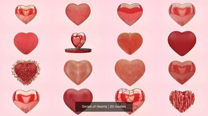 Series of Hearts 3D Model Collection