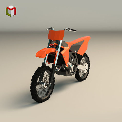 Low Poly Dirt Bike 01 Low-poly 3D model