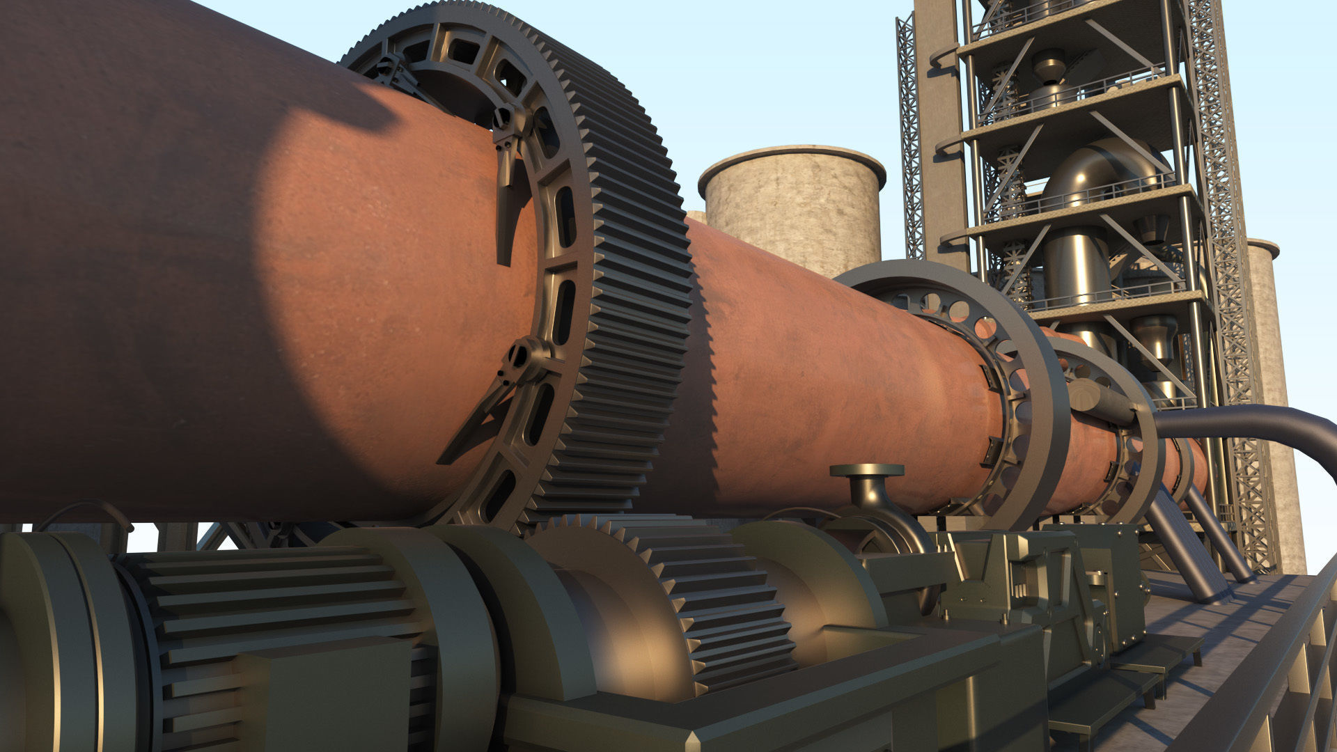 Cement Plant animated 3D model_1