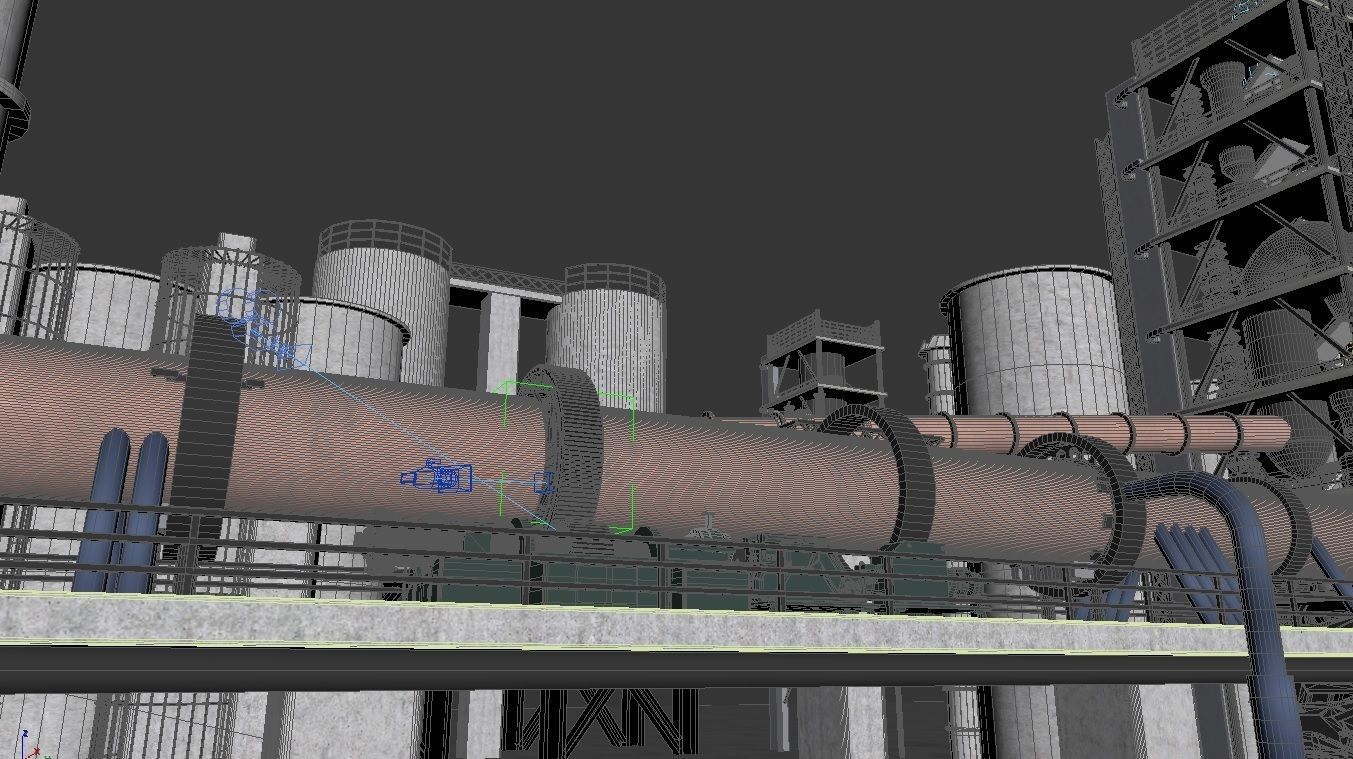 Cement Plant animated 3D model_3