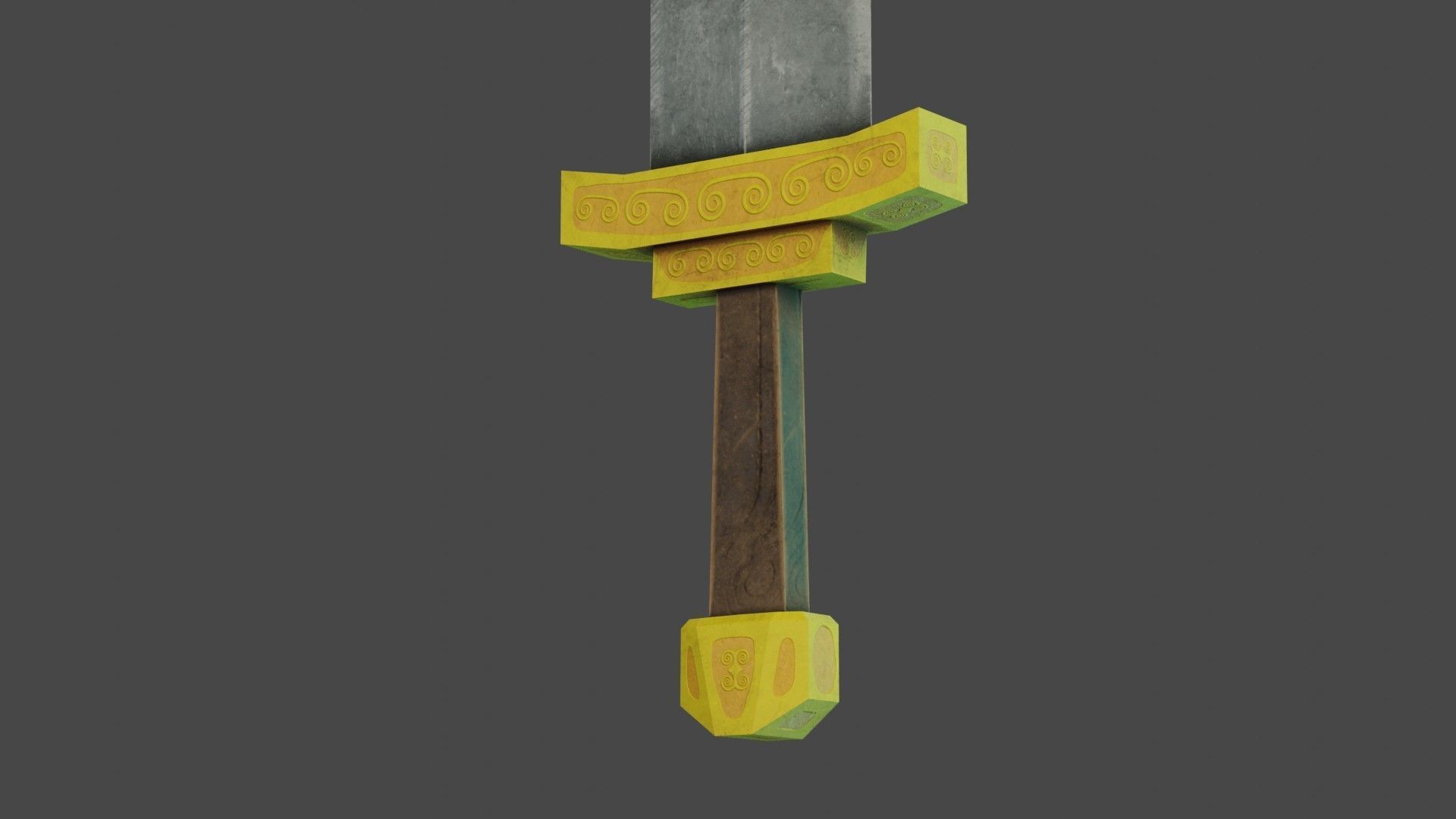 Stylized Medieval Sword 1 Low-poly 3D model_2