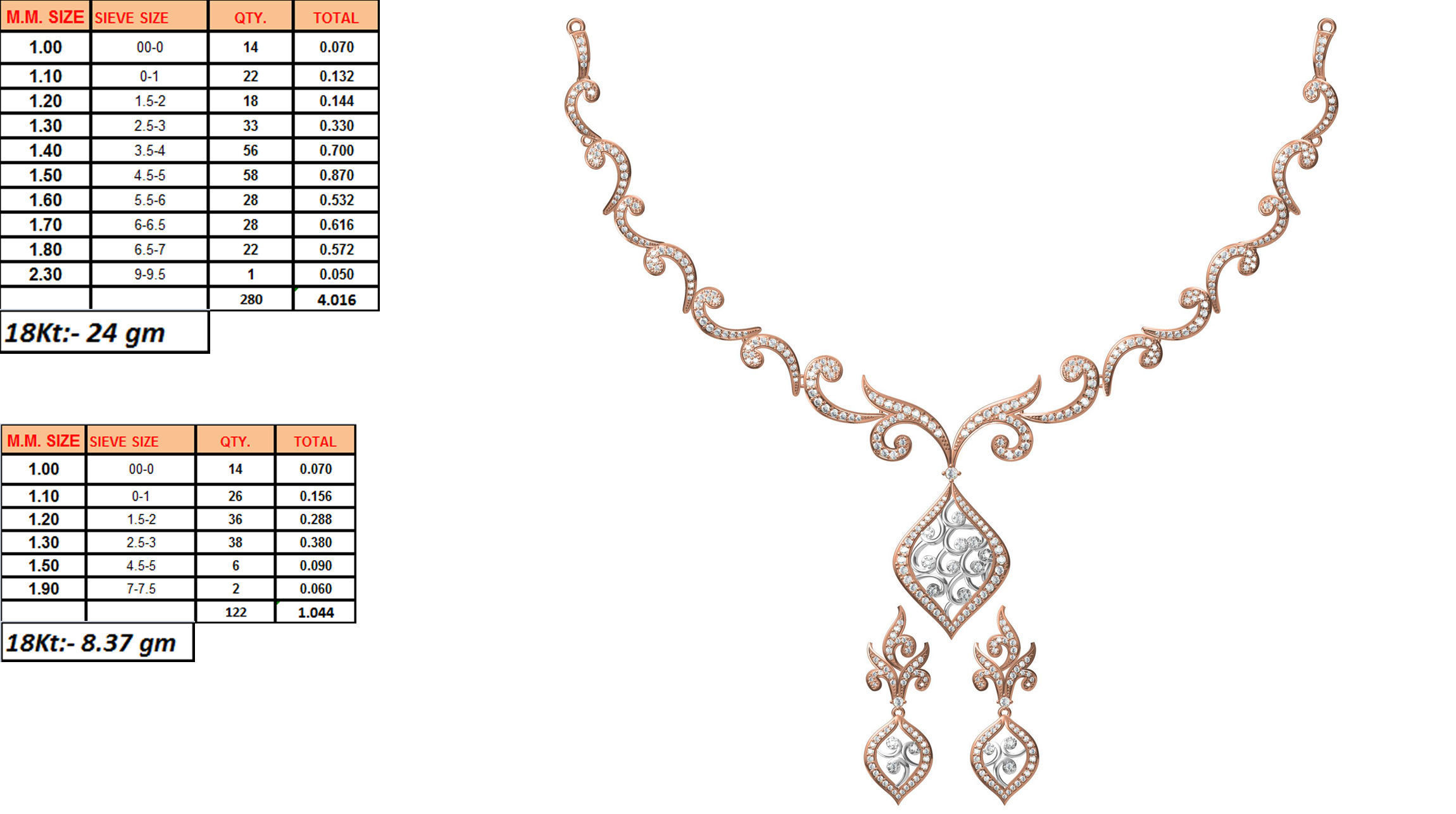 50 Women necklace-earrings set jcd render detail  3D print model_44