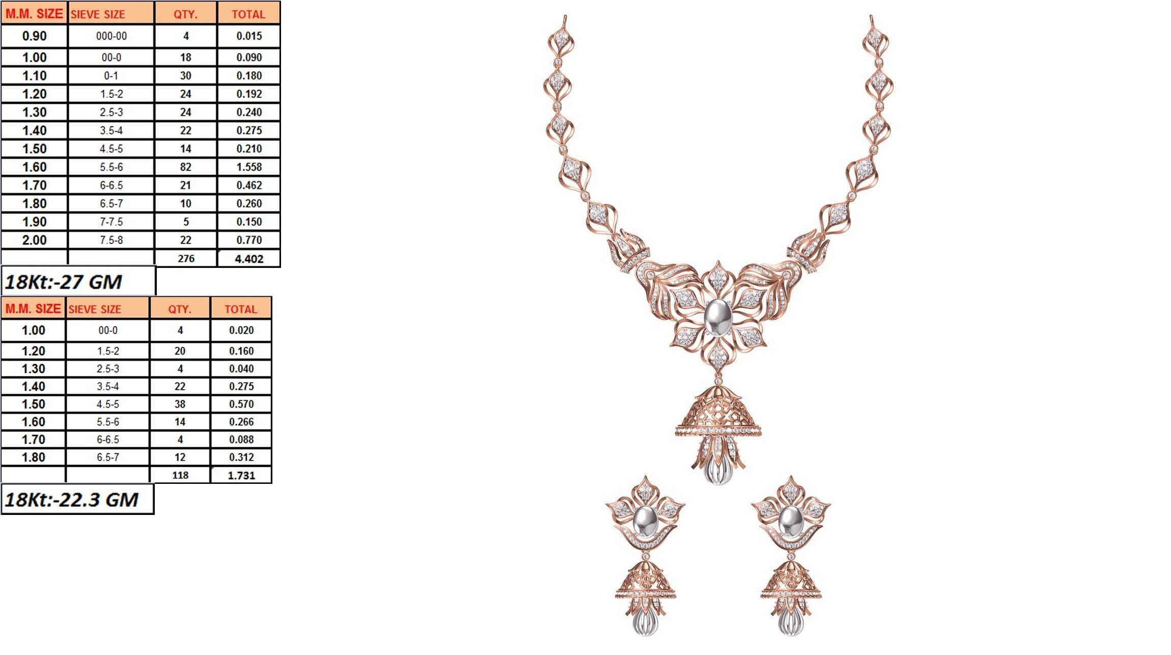 50 Women necklace-earrings set jcd render detail  3D print model_5